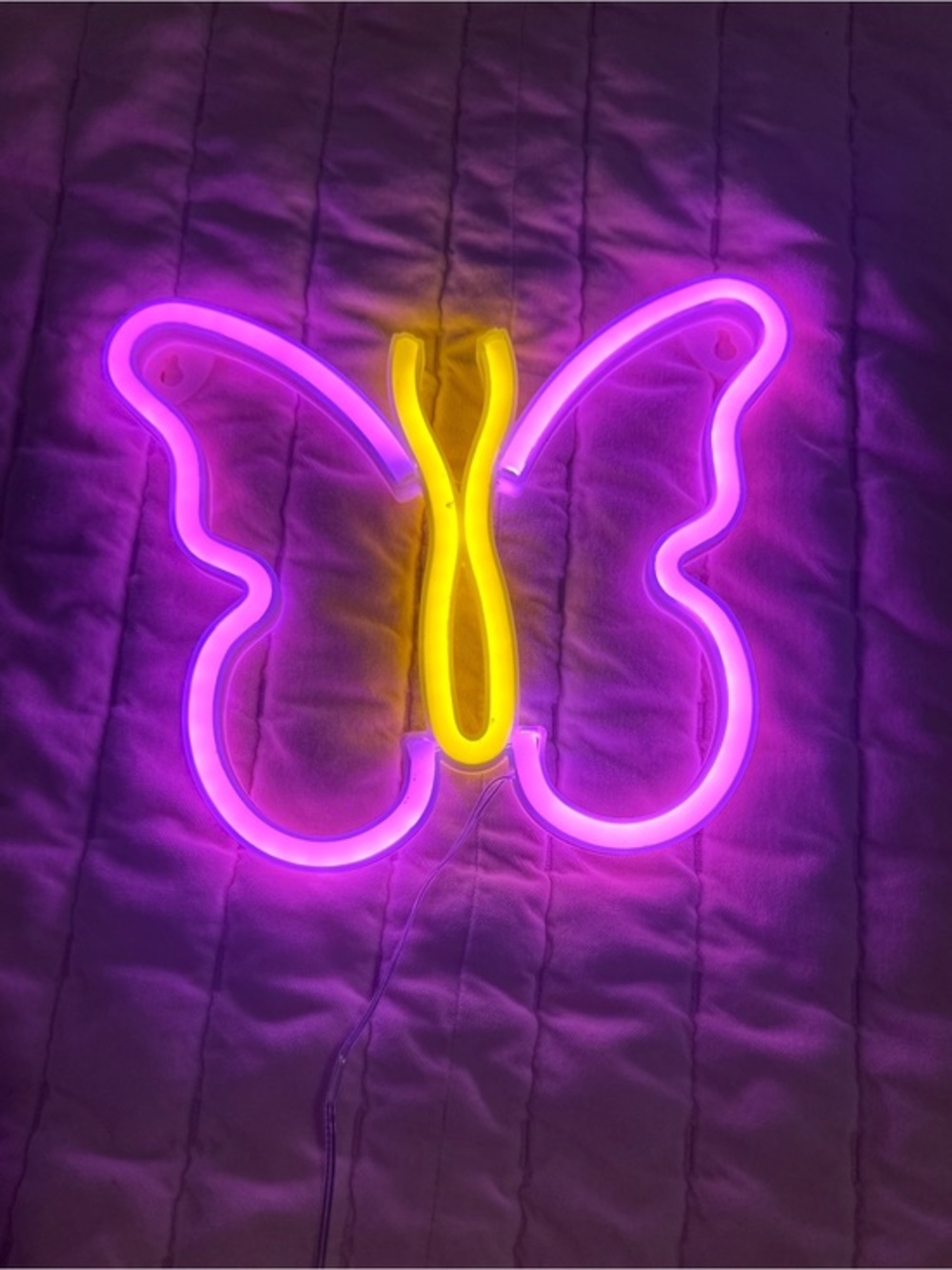 Neon Butterfly Light USB 9”x8” Room / Dorm / Cafe / Salon Wall Decor